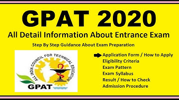 GPAT 2020 - Notification, Dates, Application, Eligibility, Admit Card, Pattern, Syllabus, Result