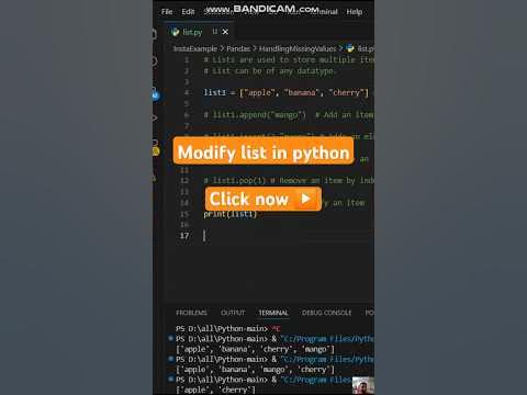 Modify Lists in Python | Update list in python #shorts # ...