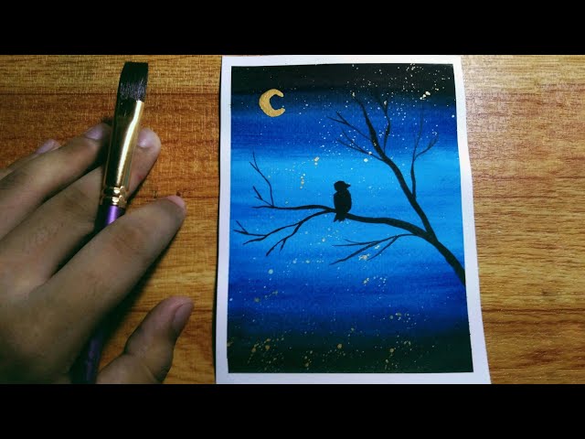 A Tree by Night (Water color pens) : r/painting