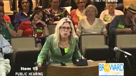 Hilary Lewis speaks at Broward County Commission M...
