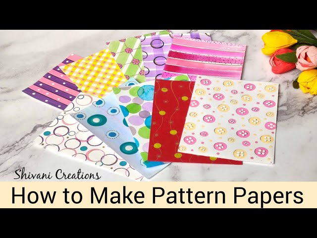 How to make Pattern paper at home 10 Styles/ Dots and Strips Pattern Paper  