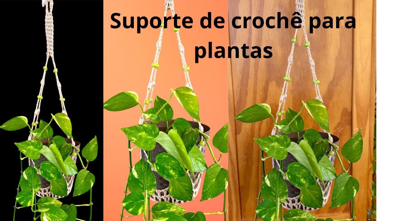 Suporte de crochê para vasos de plantas