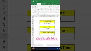 Excel shortcut - part 02 insert current date and time within seconds #shorts #excel #trending