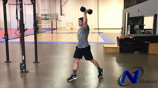 Single Arm Dumbbell Split Squat w/ Curl to Press
