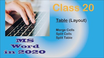 MS Word Class 20 (Merge Cells, Split Cells, Split Table) in Urdu/Hindi.