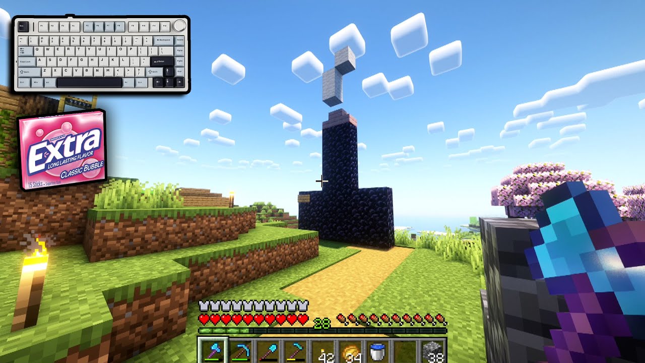 ASMR Minecraft | Тур по миру (жевание жвачки, шёпот и звуки клавиатуры)