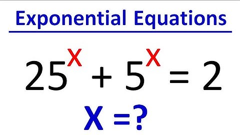 How to Solve this Exponential Equation In 1 minute! 25^x+5^x=2  | Math Challenging Problem