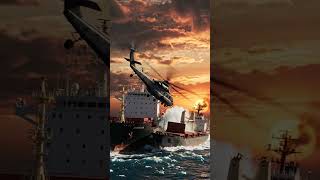 Helicopter vs Giant Ship Crash 💥 | Insane Ocean Disaster Simulation #crushingtime #viralshorts