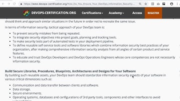 How Do You Ensure Your DevOps Information Security? (https://www.devops-certification.org)