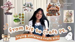 from kit to craft pt.1, trying different craft kits from amazon, halloween themed diamond painting 🎃