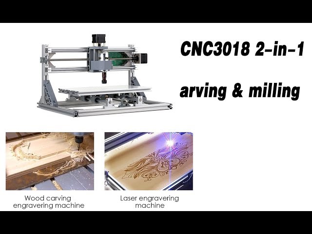 Titoe 613794 2 in 1 5500mW Engraver CNC 3018 Pro Engraving Machine, GRBLControl PCB PVC Wood Router CNC 3 Axis Milling Machine with Offline Controller and ER11