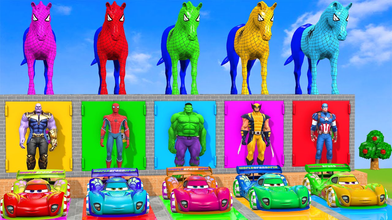 Long Slide Game with Cow Elephant Gorilla Hippopotamus Tiger 3d Animal Game Funny 3d Animals