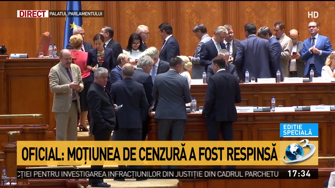 Moțiunea de cenzură a fost respinsă. Doar 202 parlamentari au votat ”pentru” newspaper mockup