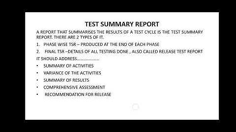 SOFTWARE TESTING AND VALIDATION, UNIT 5, TOPIC - TEST REPORTING , LECTURE 5