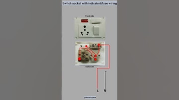 switch socket connection with fuse and indicator || 16amp board wiring #electrician #skills #shorts