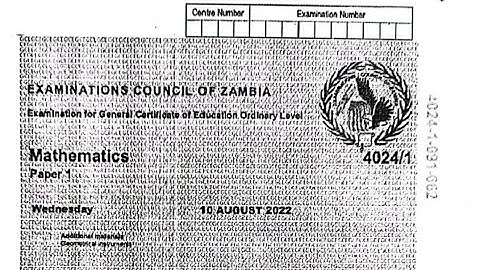 Maths paper one 2022 GCE g12 part 1