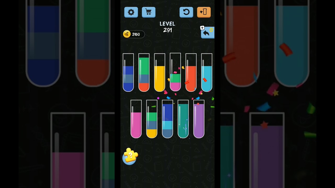 Water Color Sort Level 291 WalkThrough Solution Gameplay | LevelUpX | 