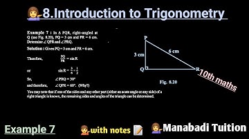 10th class math| Chapter 8| Introduction to trigonometry| example 7|with notes |CBSE| NCERT|