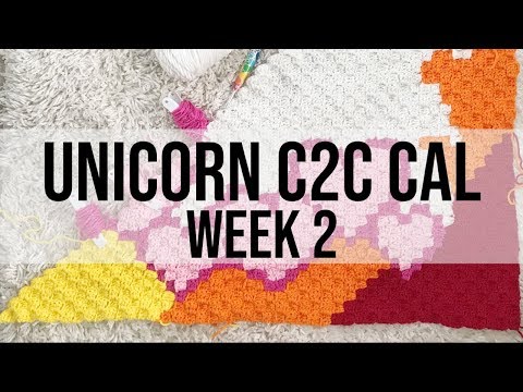 Rainbow Unicorn C2C Crochet Blanket-Heartsprinkle CAL WEEK 2 @heartsprinkle