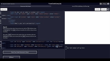 FreeCodeCamp - Responsive Web Design - Step 61 of 71 -  Learn HTML by Building a Cat Photo App
