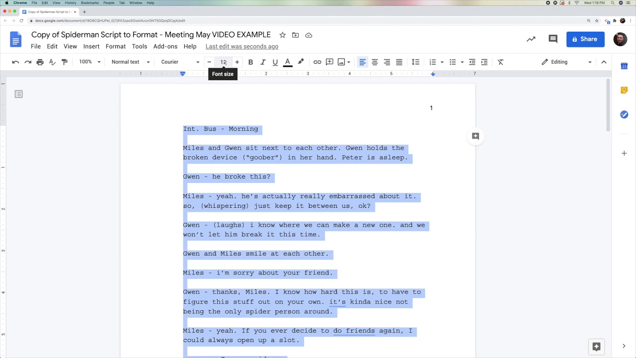 how-to-format-a-hollywood-script-in-google-docs-youtube