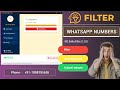 how to filter whatsapp number | WhatsApp filter tool | WhatsApp number validator