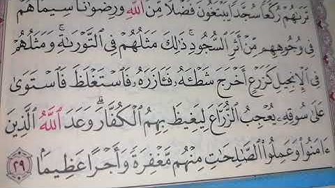 سورة الفتح من آية  ١٦ إلى ٢٩