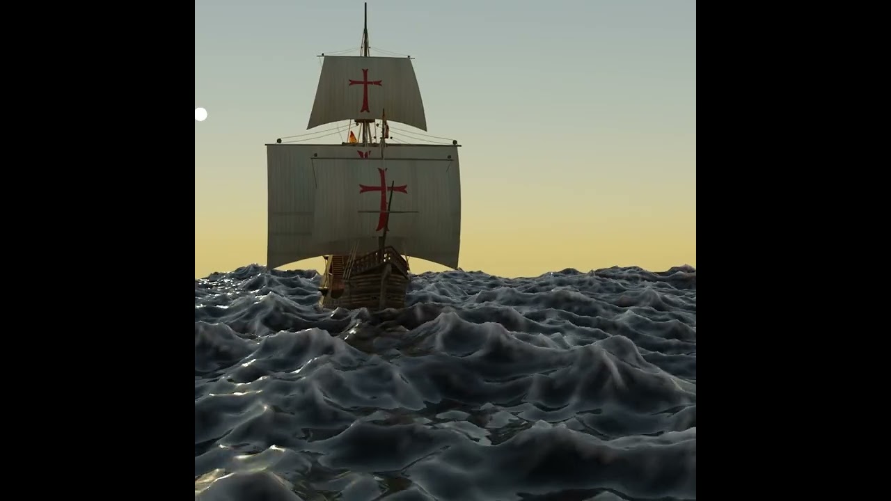 Santa Maria ship blender animation