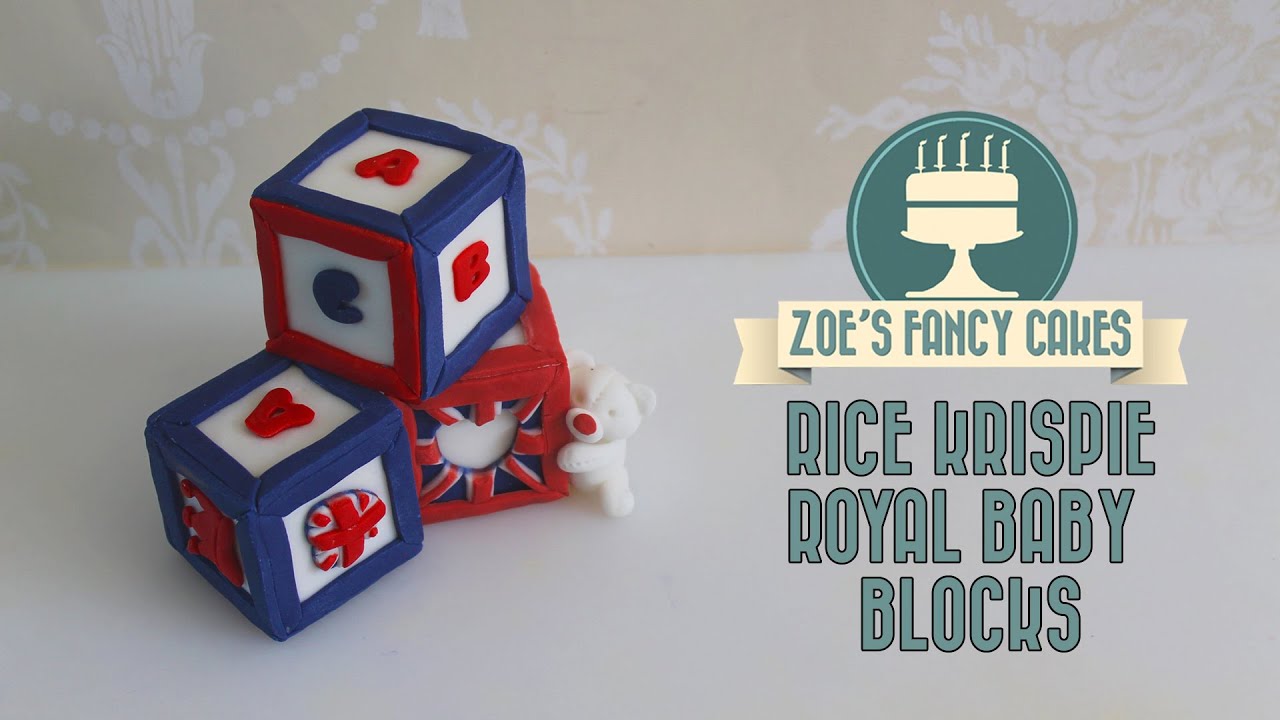 Royal baby blocks How to make rice krispie and fondant ...