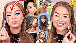 Recreating CELEBRITY COACHELLA MAKEUP using ONLY *DRUGSTORE* makeup!!!