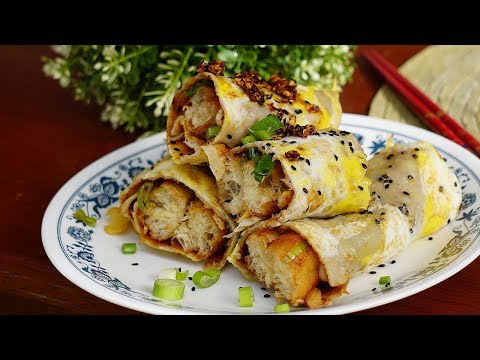 How to Make JianBing (Chinese Savory Crepes) EASY! --煎餅