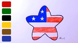 flag independence draw star