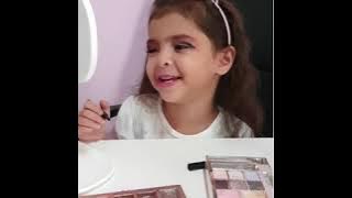 best party makeup tutorial by Naya baby vedios kids vedios for Fun #kids #makeup #hudabeauty
