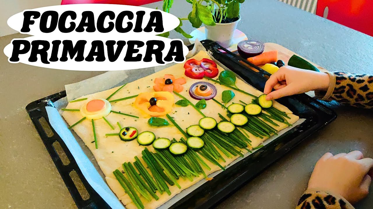 🍅🥬🎨👩‍🍳 FOCACCIA PRIMAVERA decorata con VERDURE per il tuo pranzo di PASQUA - Arte in Cucina 🖼🍞