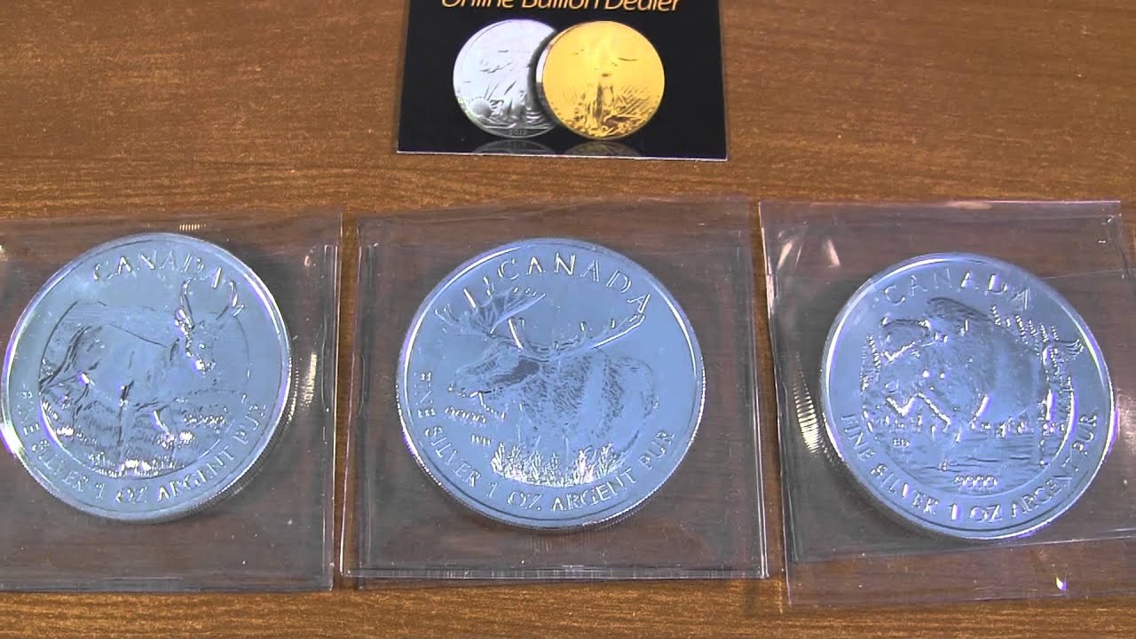 Canadian Wildlife Series Silver Coins - Antelope, Moose, Bison
