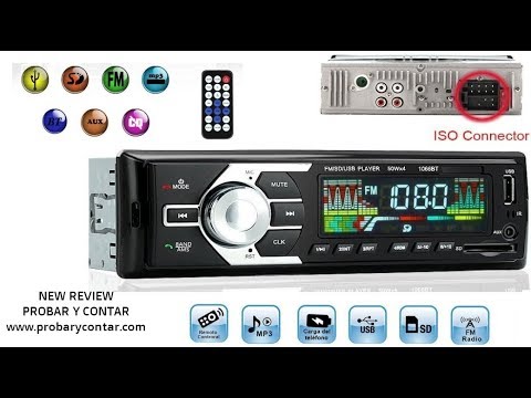 Radio de Coche de audio USB/SD/MP3 Receptor Bluetooth manos libres con control remoto Negro
