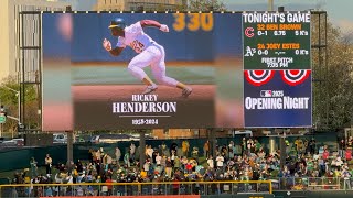 Rickey Henderson’s daughters throw first pitch #mlb #sacramento #baseball #firstpitch #family