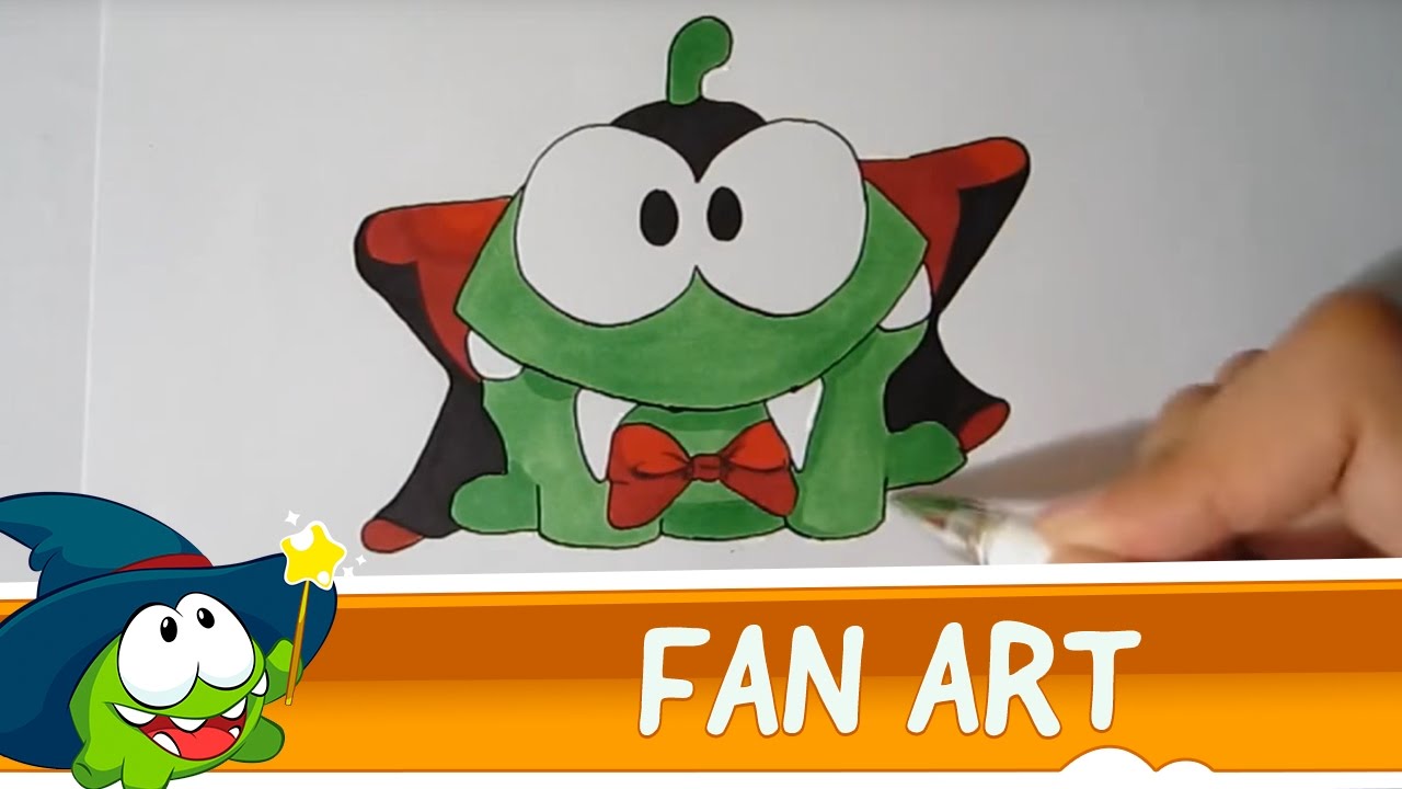 ⁣How to draw Om Nom - Halloween Special (by LaylasWorldOfArt)