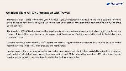 Amadeus Flight API Integration | Trawex