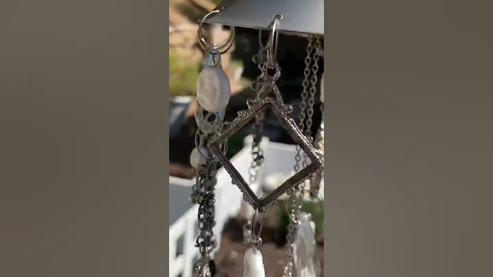 I made these wind chimes from old jewelry & keys 🌸 #sparklyone #diy #windchimes #handmade #beads