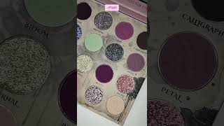 Swatches of the Arttitude Cosmetics: Ink & Roses palette on a deep skin tone