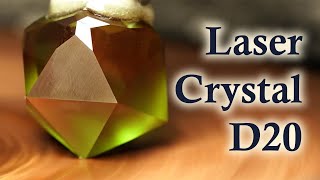 Carving a Christmas D20 from Laser Crystal