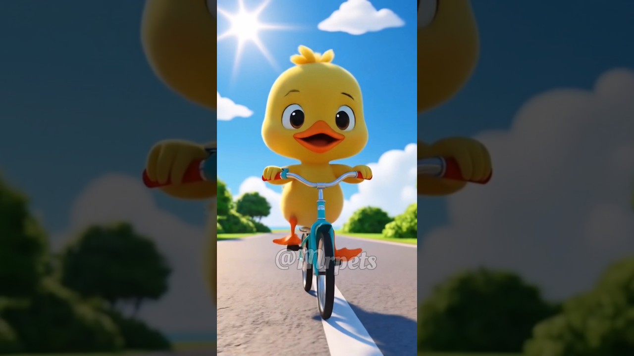 Duckling Rides a Bike for Exercise! 🦆🚴♂️ Too Cute! #Duckling #Exercise #cute #FunnyVideo #BikeRide