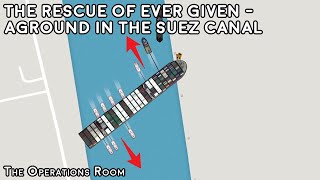 The Rescue of Ever Given, Aground in the Suez Canal  Animated