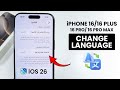 IOS 26 IPhone 16 16 Pro How To Change IPhone Language Back To English IOS 26 IPhone 16 16 Pro How To Change IPhone Language Back To English