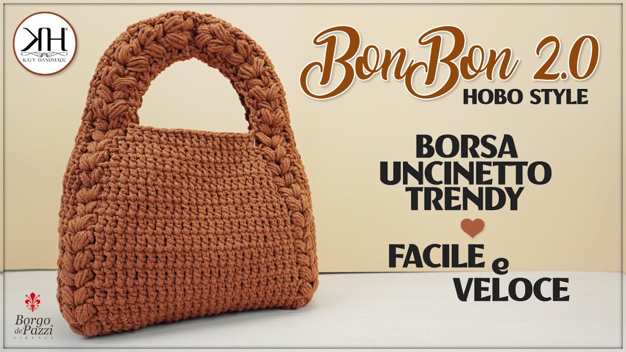 Borsa all'Uncinetto "Bon Bon 2.0" in cordino – Tutorial passo passo