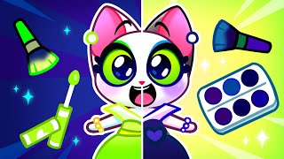 Our Doll Came To Life  Blue VS Pink Challenge Siblings Play Together Kids Cartoons PurrPurr