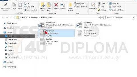 Delete the file called fileold.txt from the TEST4UFolder folder on your desktop (moving it to...