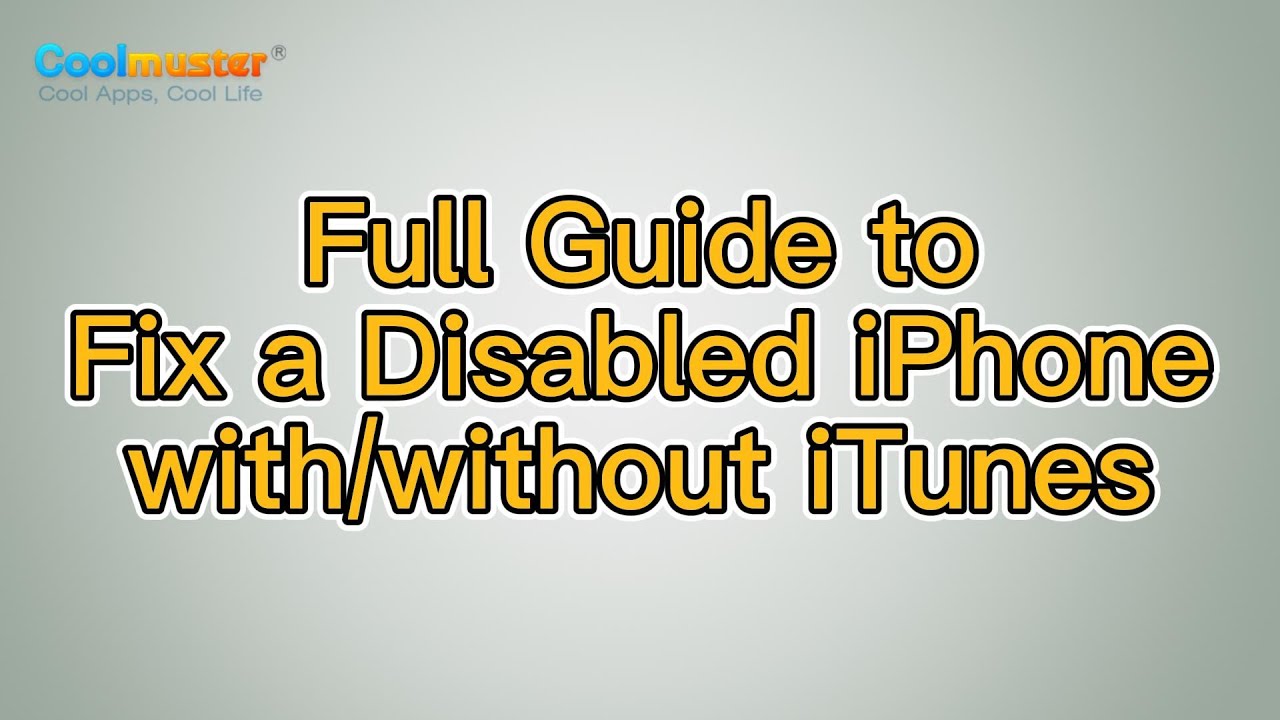 How to Fix a Disabled iPhone with/without iTunes? [Solved] - YouTube