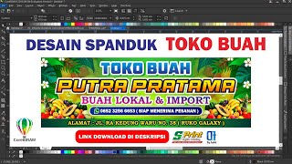 DESAIN SPANDUK TOKO BUAH DI COREL DRAW | FREE DOWNLOAD